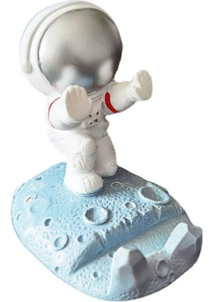 Astronot Telefon Standı, Yaratıcı Reçine Sevimli Spaceman Telefon Standı Yaratıcı Komik Smartphone Braketi Karikatür Masaüstü Dekorasyon, Masa Ev Ofis Için