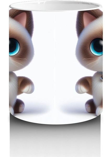 Çocuklara Sütü Sevdiren Sevimli Mavi Gözlü Kedi Kupa Bardak fiyatları