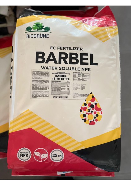Barbel | Yüksek Kalite- Klorsuz | 18-18-18 Npk Gübresi 25 kg