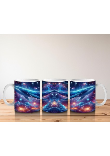 Çocuklara Sütü Sevdiren Galakside Yüzen Dev Mavi Balina Desenli Kupa Bardak fırsatları