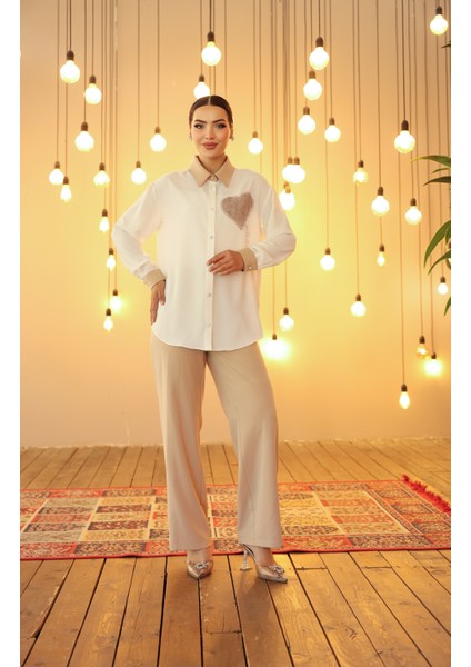 Kalp Detaylı Ikili Takım