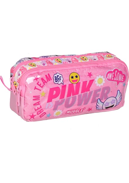 Pink Power 3’lü Okul Çanta Seti (Sırt Çantası + Beslenme Çantası + Kalemlik) Kız Çocuk