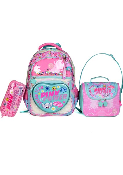 Pink Power 3’lü Okul Çanta Seti (Sırt Çantası + Beslenme Çantası + Kalemlik) Kız Çocuk fiyatları
