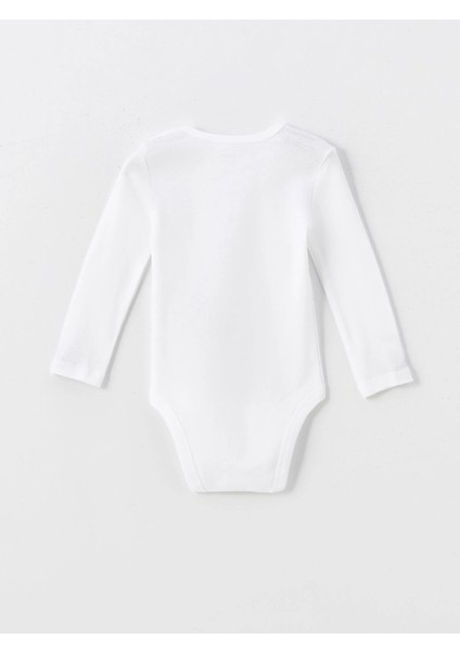 Lcw Baby Ekru Bisiklet Yaka Uzun Kollu Kız Bebek Çıtçıtlı Bodysuit 2'li modelleri