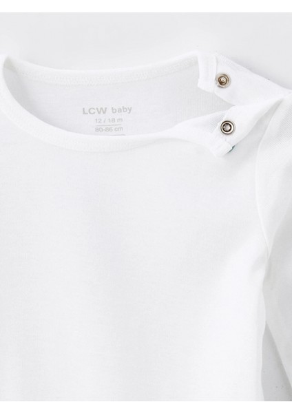 Lcw Baby Ekru Bisiklet Yaka Uzun Kollu Kız Bebek Çıtçıtlı Bodysuit 2'li fırsatları