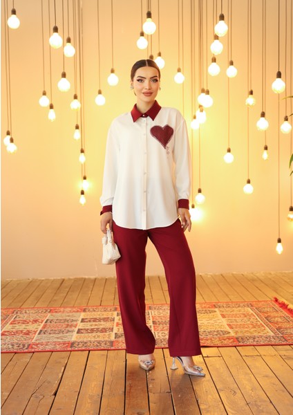 Kalp Detaylı Ikili Takım