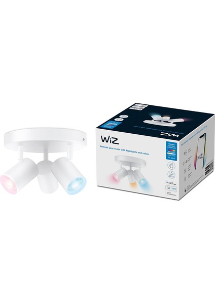 Imageo 3'lü Spot Ayarlanabilir Beyaz ve Renk, Kısılabilir, 16 Milyon Renk, Uygulama/ses ile Akıllı Kontrol, Wlan Üzerinden