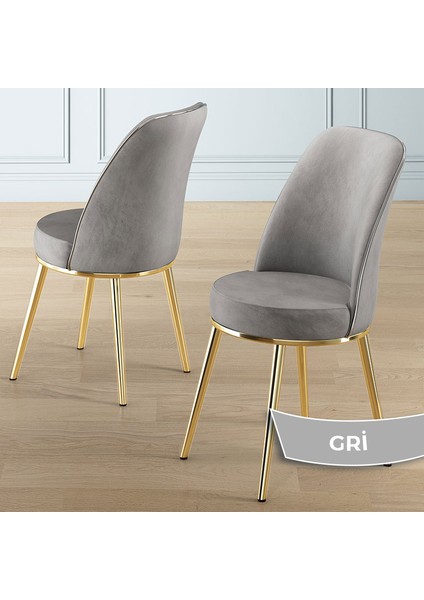 Lai Serisi 90X168 Lak Panel Beyaz Mermer Desen Masa ve 4 Gri Sandalye Gold Kaplama Ayak modelleri