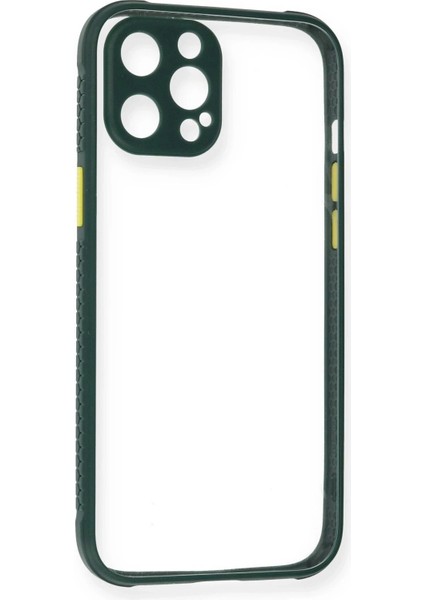 iPhone 12 Pro Max Kılıf Miami Şeffaf Silikon - Koyu Yeşil