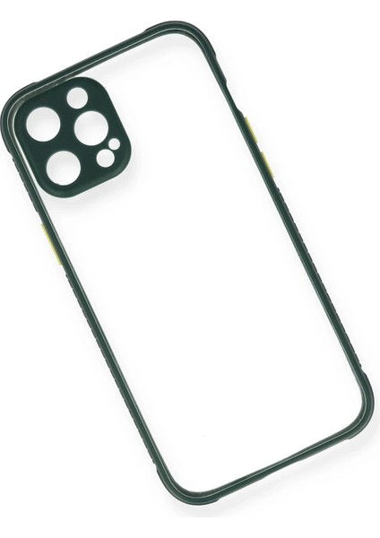 iPhone 12 Pro Max Kılıf Miami Şeffaf Silikon - Koyu Yeşil fiyatları