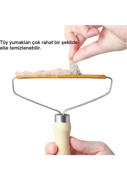 Kedi Köpek Tüy Toplama Yün Kazak Tüy Toplama Ahşap Saplı Tiftik Temizleyici