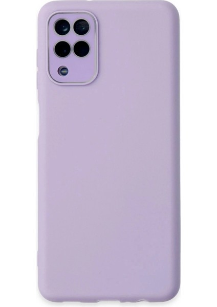 Samsung Galaxy A22 Kılıf Lansman Glass Kapak - Lila