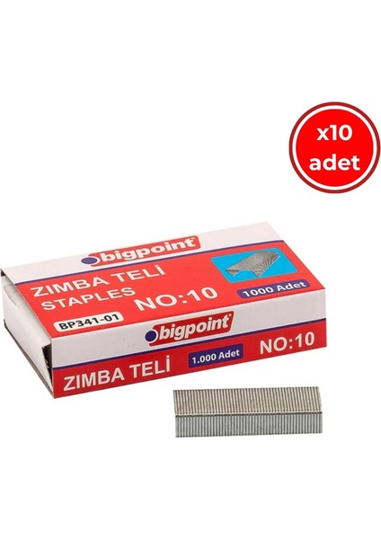 Zımba Teli, 1000 Adet, 10 Adet Kutu, No: 10 Zımba ile Uyumlu