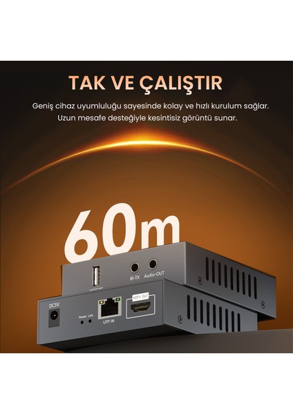 1080P Full Hd 60Hz HDMI Kvm Extender 60 Metre CAT5E/6 HDMI Menzil Genişletici Uzatıcı fiyatları
