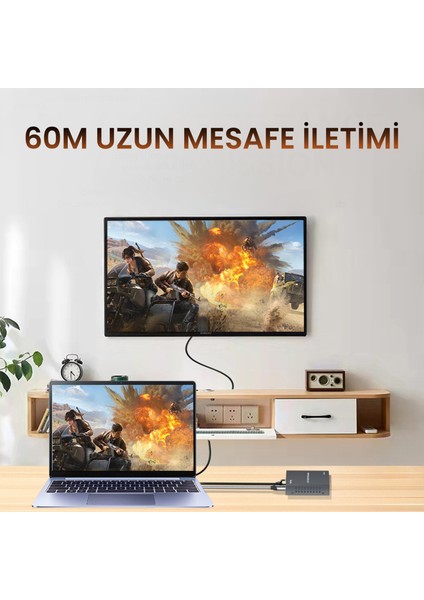 1080P Full Hd 60Hz HDMI Kvm Extender 60 Metre CAT5E/6 HDMI Menzil Genişletici Uzatıcı indirimleri
