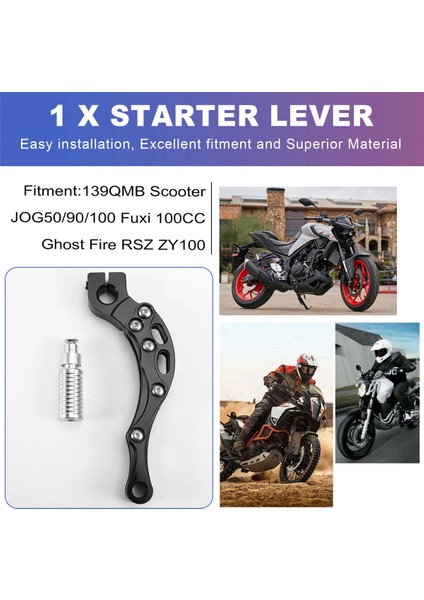 Motosiklet Motoru Cnc Kick Start Marş Kolu Yamaha Honda 139QMB Scooter JOG50/90/100 Fuxi 100CC Ghost Fire Rsz (Yurt Dışından) fırsatları