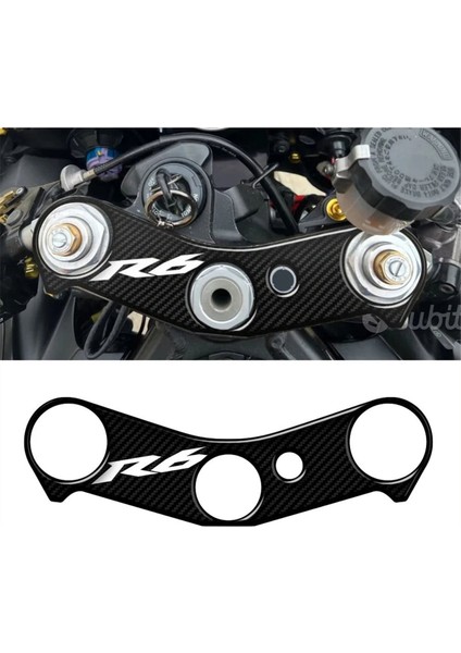 3D Motosiklet Karbon Görünümlü Üst Üçlü Yoke Kapak Koruyucu Çıkartma Etiketi Yamaha Yzf R6 2006-2016 Için (Yurt Dışından) modelleri