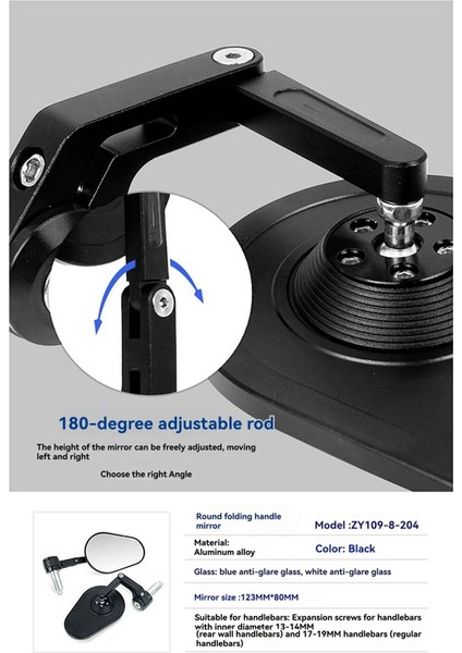 Motosiklet Evrensel Dikiz Aynası Katlanabilir Ayarlanabilir Anti-Dazzle Ayna 13MM-14MM Veya 17MM-19MM Gidona Uygun Bir Cam (Yurt Dışından) fırsatları