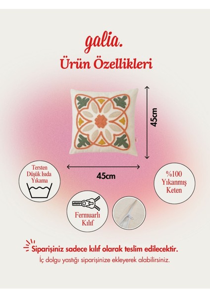 Marakeş Serisi Punch Kırlent Kılıfı - Tarçın indirimleri