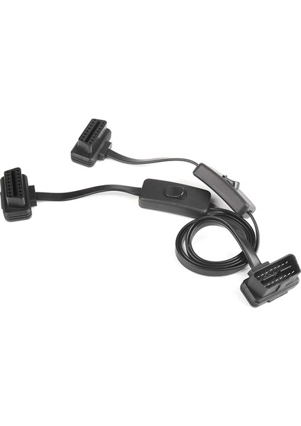 60CM Uzunluğunda Obd2 16PIN Anahtarlı Uzatma Kablosu Düz Tel Adaptörü Otomatik 1 Erkekten 2 Dişiye Obd 16 Pin Dönüştürücü Fiş (Yurt Dışından)