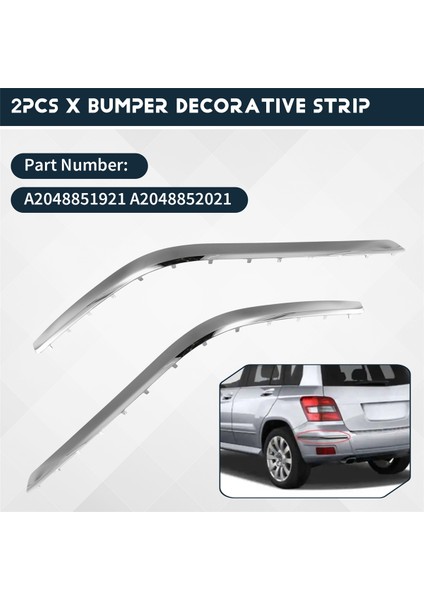Ön Arka Tampon Yan Krom Kaplama Mercedes Benz Glk X204 W204 GLK300 GLK350 A2048851921 A2048852021 (Yurt Dışından) fırsatları