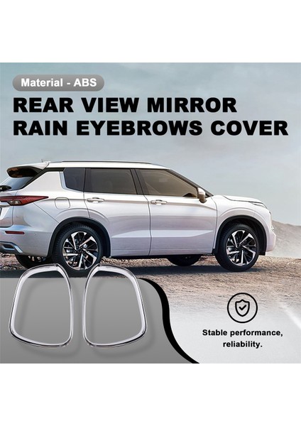 Dikiz Aynası Yağmur Kaşları Kapağı Kapı Yan Dikiz Aynaları Koruyucu Mitsubishi Outlander 2023 2024 Gümüş (Yurt Dışından) indirimleri