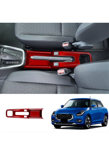 Araba Bardak Tutucu Çerçeve El Freni Kolu Trim Kapak Sticker Iç Aksesuarlar Suzuki Swift 2024 Kırmızı (Yurt Dışından) modelleri