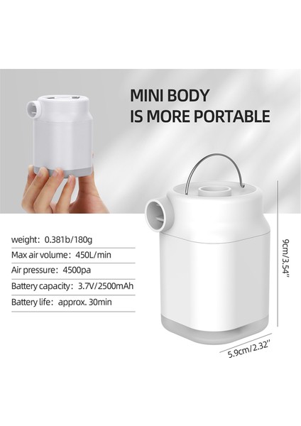 Taşınabilir Kompresörler Mını Kablosuz Lastik Şişirme Hava Kompresörü Araba Bisiklet Topu Power Bank LED Işık ile (Yurt Dışından) modelleri