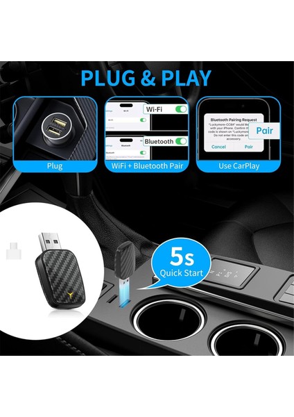 Araba Kablosuz Carplay&android Auto Kutusu 2'si 1 Arada Kabloludan Kablosuza Dongle Tak ve Çalıştır Carplay Android Auto Adaptörü Mini Aı Kutusu (Yurt Dışından) modelleri