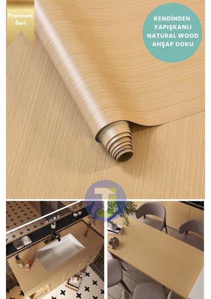 Premium Seri Kendinden Yapışkanlı Ahşap Desenli Pvc Kaplama – 60CMX100CM