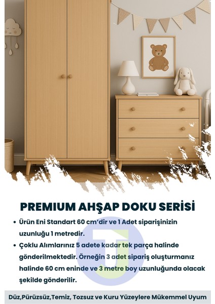 Premium Seri Kendinden Yapışkanlı Ahşap Desenli Pvc Kaplama – 60CMX100CM indirimleri