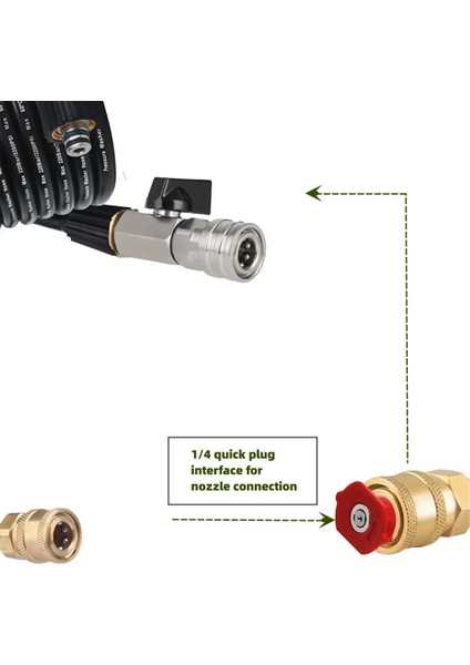 Yüksek Basınçlı Yıkama Makinesi Küresel Vana Takımı 1/4 Inç Hızlı Bağlantı ve M22 14 mm Güç Yıkama Makinesi Hortumu Için Nozullu Açma/kapama Anahtarı (Yurt Dışından) fiyatları