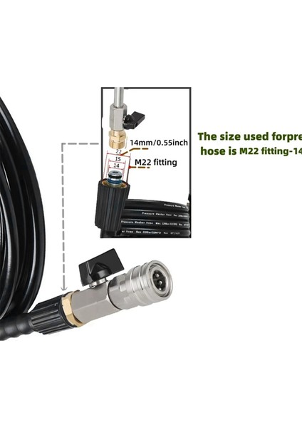 Yüksek Basınçlı Yıkama Makinesi Küresel Vana Takımı 1/4 Inç Hızlı Bağlantı ve M22 14 mm Güç Yıkama Makinesi Hortumu Için Nozullu Açma/kapama Anahtarı (Yurt Dışından) indirimleri