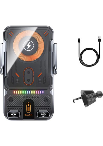 Kablosuz Araç Telefon Tutucu 15W Kablosuz Hızlı Şarj Kızılötesi Indüksiyon Telefon Standı Evrensel Şeffaf iPhone Için (Yurt Dışından)