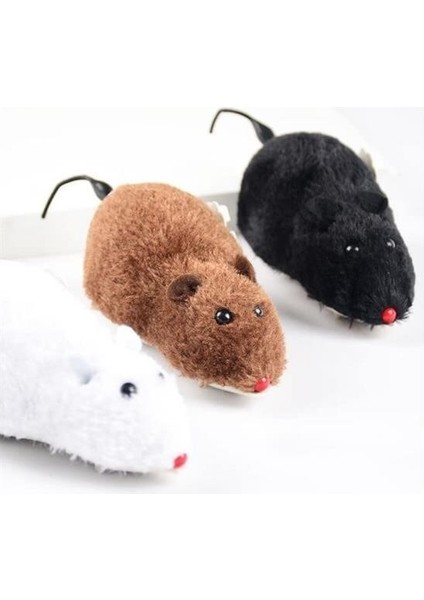 Kurmalı Kedi Eğitim Oyuncağı Tüylü Peluş Fare Yakalama Interaktif Sevimli Eğlenceli Oyuncak