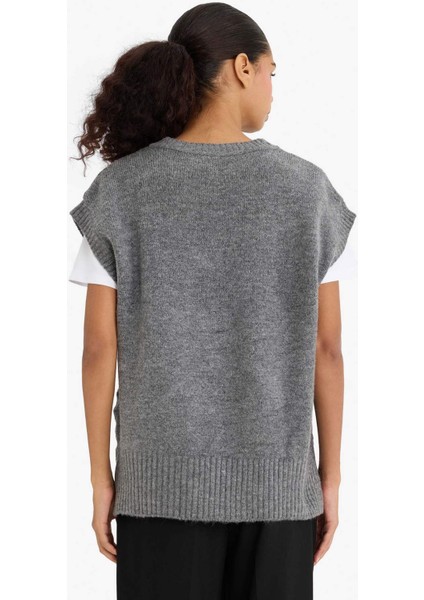 Regular Fit V Yaka Triko Süveter F2901AX25AU