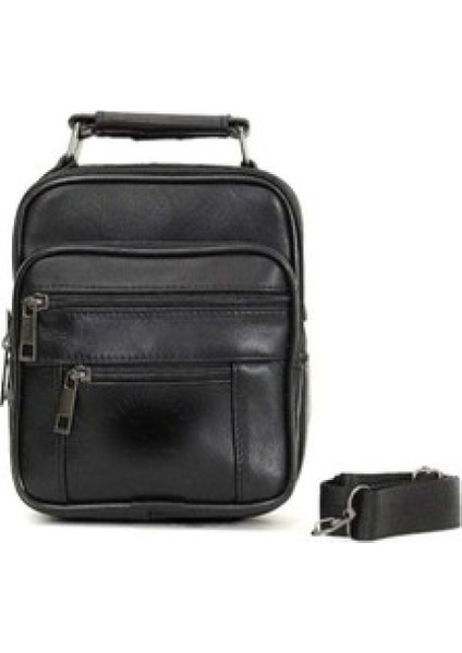 Erkek Lüks Siyah Renk Büyük Boy Bol Bölmeli El Çantası