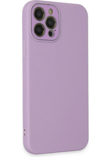 iPhone 12 Pro Kılıf Lansman Glass Kapak - Lila modelleri