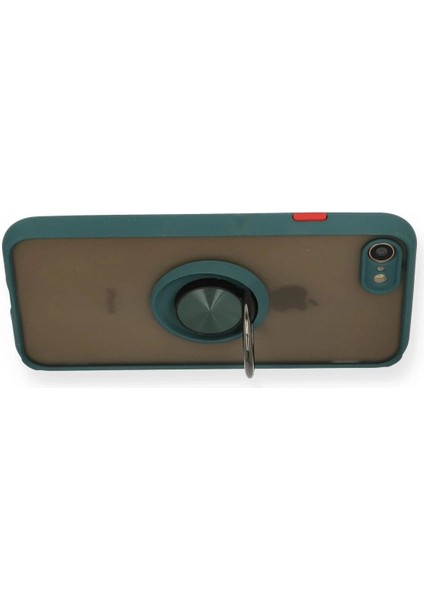 iPhone 7 Kılıf Montreal Yüzüklü Silikon Kapak - Yeşil modelleri
