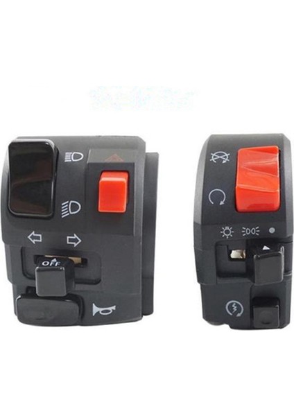 Evrensel Motosiklet Modifiyeli Gidon Kontrol Anahtarı 7/8 Inç / 22 mm Gidon Anahtarı Dönüş Sinyali Sis Lambası Başlatma (Yurt Dışından)