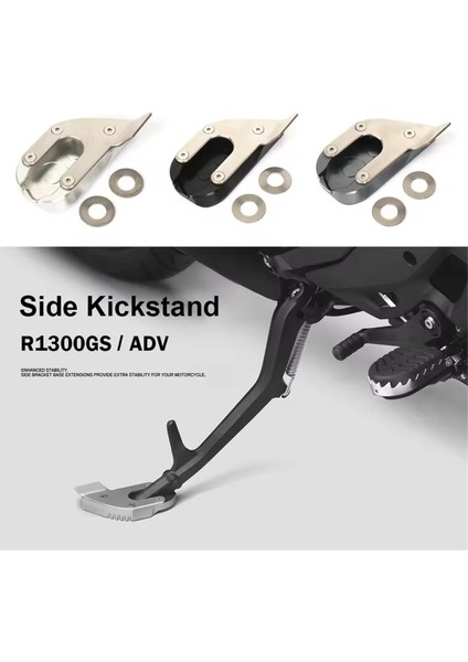 Bmw R1300GS R 1300 Gs Adventure 2023 2024 Gümüş Için Motosiklet Kickstand Uzatıcı Ayak Yan Stand Taban Uzatması (Yurt Dışından) indirimleri