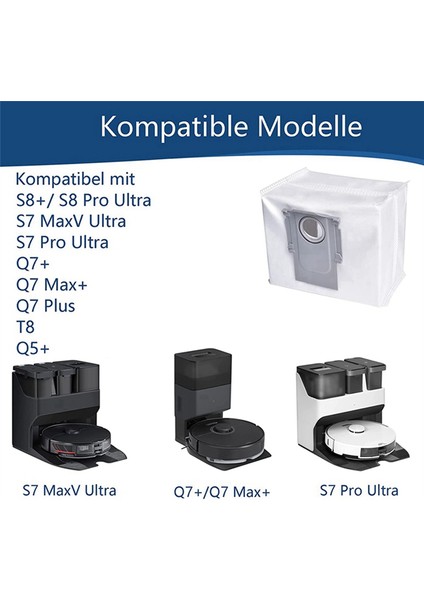 S8 Plus Pro Ultra /s7 Maxv / Q5+ + T8 Robot Süpürge Aksesuarları Için 21 Adet Toz Torbası (Yurt Dışından) modelleri