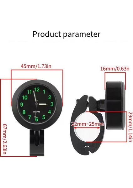 Motosiklet Evrensel 7/8 Inç Gidona Takılan Saat Tokalı Su Geçirmez Güneş Geçirmez Darbeye Dayanıklı Altın (Yurt Dışından) modelleri