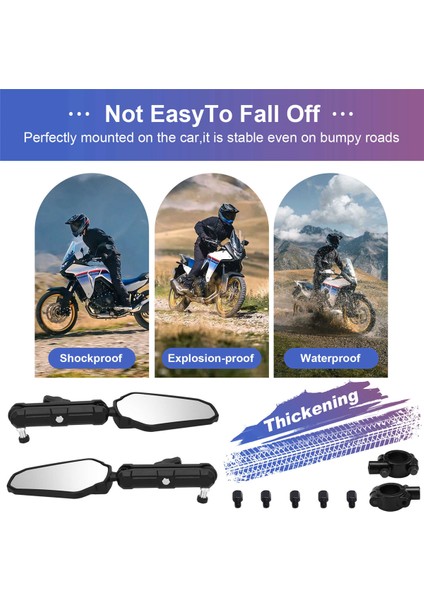 Motosiklet Dikiz Aynası Aksesuarları Ayarlanabilir Yan Aynalar Honda Transalp XL750 Xl 750 Transalp 2023 2024 (Yurt Dışından) indirimleri