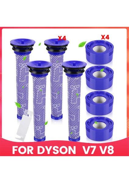 V7 V8 Akülü Elektrikli Süpürgeler Için Filtre Seti Yedek Ön Filtre ve Son Filtre Aksesuarları Yedek Parçalar (Yurt Dışından)