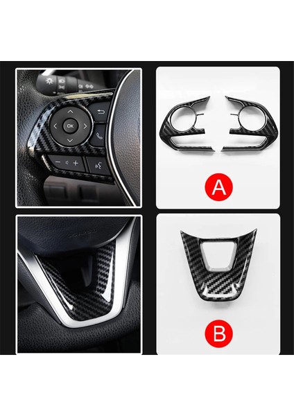 Araba Direksiyon Simidi Düğmesi Trim Çerçeve Kapak Sticker Abs Toyota Rav4 XA50 Corolla E210 Hibrit 2019-2024 (Yurt Dışından) fiyatları