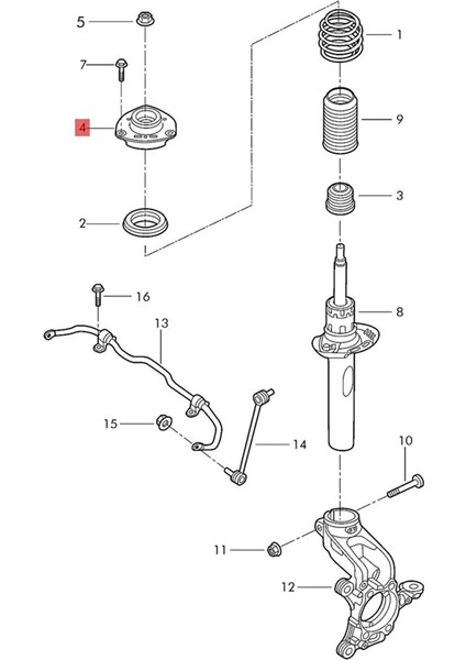 Araba Üst Yapıştırıcısı Şok Emici Üst Yapıştırıcı 1KD412331A 1KD412331A Volkswagen Sagitar Magotan Golf Audi Skoda Için (Yurt Dışından) fırsatları