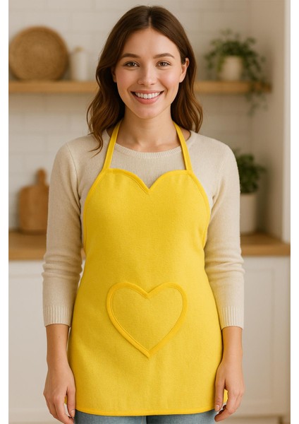 Amor Kalpli Havlu Mutfak Önlüğü – Ayarlanabilir Askılı