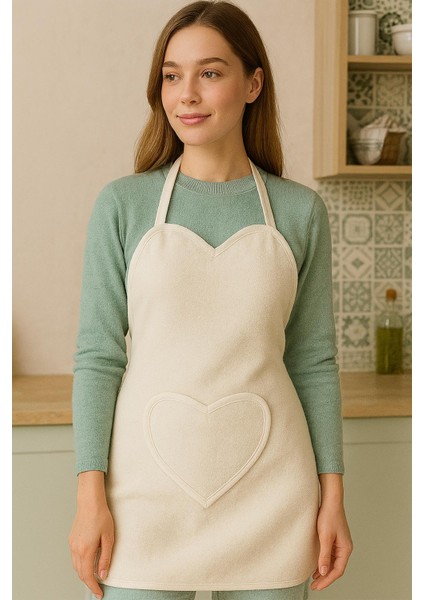 Amor Kalpli Havlu Mutfak Önlüğü – Ayarlanabilir Askılı