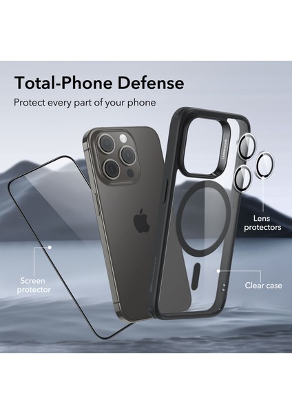 Iphone 15 Pro Halolock Mag Safe Hybrid Silikon Kılıf Şeffaf Siyah modelleri